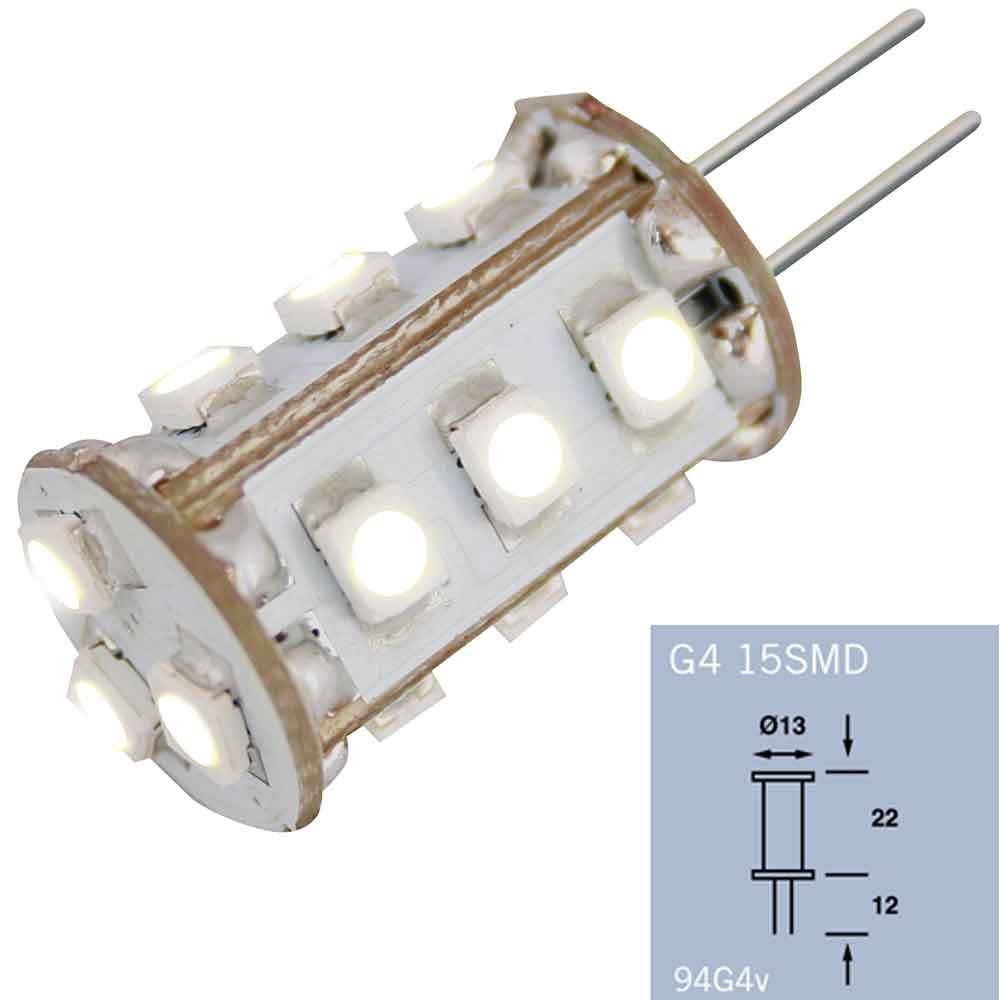 G4 15SMD bulb LED lys ScandiHills.no Pære LED E14 12 VOLT LED lys ScandiHills.no