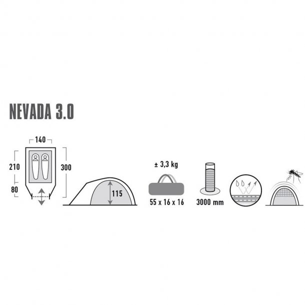 High Peak Nevada 3 telt | Køb 3 personers telt online her