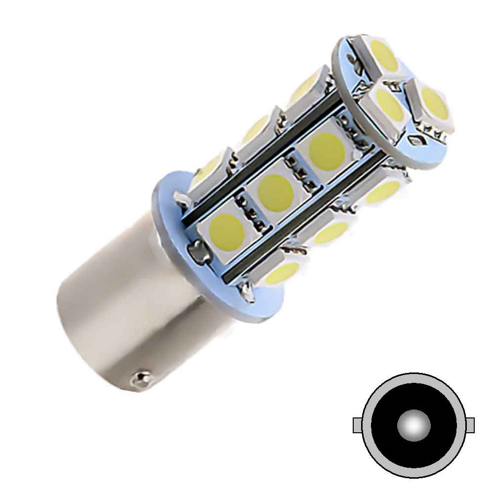 LED BA15S, 2,5W, 220 Lumen, 18 varmhvid SMD - LED lys - ScandiHills.dk